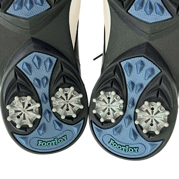 Vintage FootJoy eComfort Golf Shoes Women's 7W Softspikes Black White Leather - Picture 12 of 12